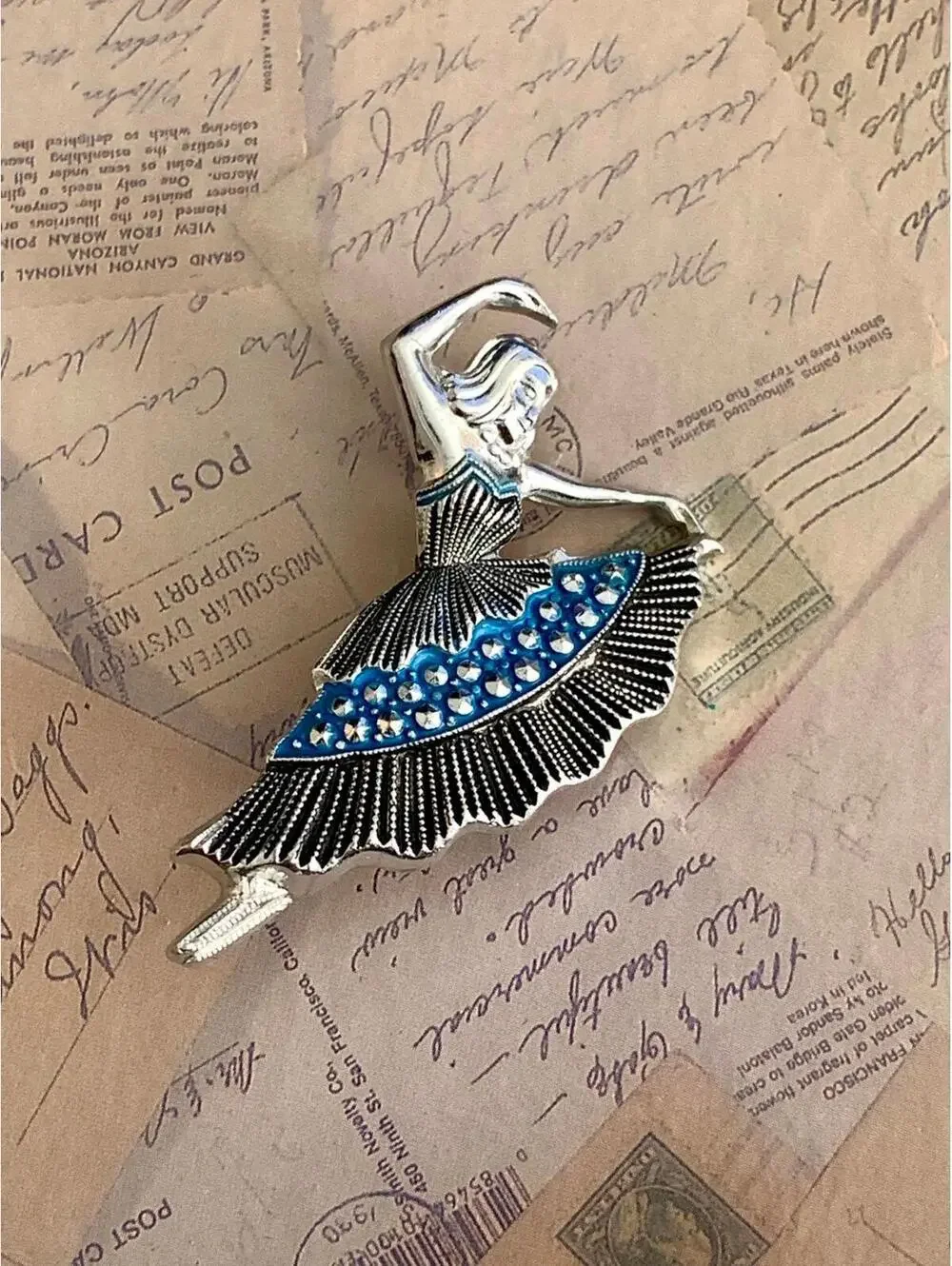 Authentic Signed West Germany Ballerina Brooch | Vintage Figurative Jewelry